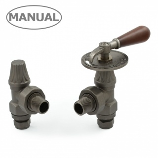 Abbey Lever Cast Iron Radiator Valve Pewter